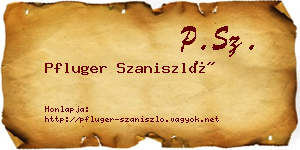 Pfluger Szaniszló névjegykártya